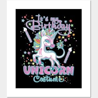 It's my Birthday Unicorn Costume Birthday Party Posters and Art